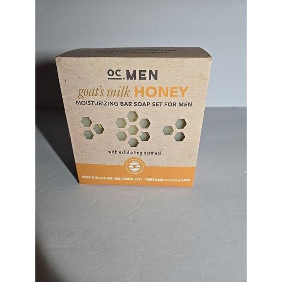 3 Bars MAN Soap - Goat's Milk Honey Oatmeal - 24 oz. Total - OC Men USA 8 Oz Ea - Picture 1 of 10